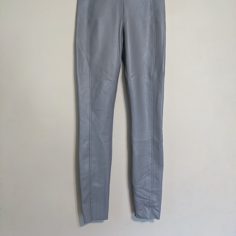 WOLFORD Edie Faux Leather Leggings in Gray Size 6 - Picture 7 of 12